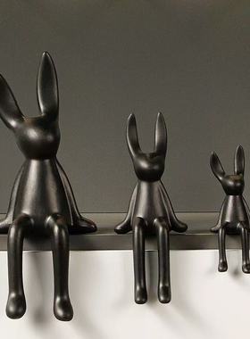 解压创意坐姿长耳兔摆件