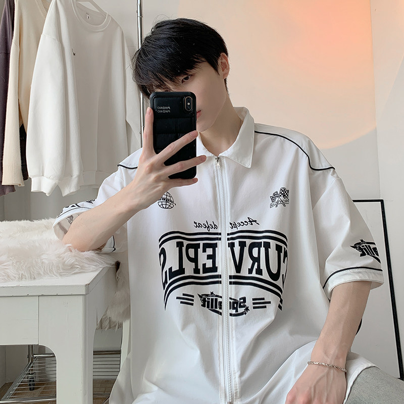 夏季宽松衬衣cityboy短袖日系复古开衫外套棒球服HY332TP45控69,男装T恤,电商A102B