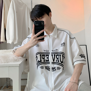 夏季宽松衬衣cityboy短袖日系复古开衫外套棒球服HY332TP45控69图片