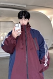 2024春季美式复古拼色宽松休闲百搭运动服夹克外套HY397P95控138，男装夹克，电商A102B