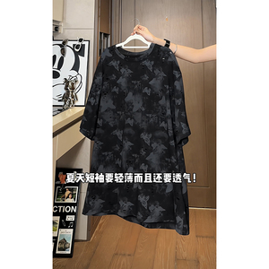 美式高街百搭款蝴蝶破洞短袖圆领纯棉休闲短袖打底衫HY556TP38图片