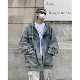韩版潮牌ins风宽松设计学生外套痞帅夹克衫牛仔上衣HY482P95控139，男装卫衣，电商A102B