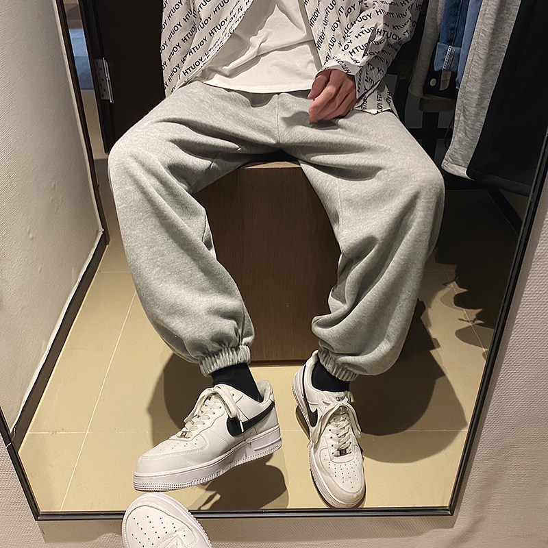 运动裤卫裤束脚宽松ins潮牌百搭休闲长裤款针织裤T图片