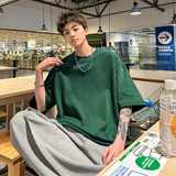 oversize高克重磅280g短袖T恤男半袖三本针液态棉潮牌潮流7分袖夏，男装T恤，电商A102B