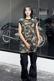 韩版迷彩打底背心男女同款潮流纯棉宽松休闲圆领无袖T恤HY572TP28，男装T恤，电商A102B