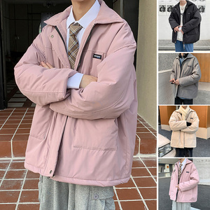 日系立领工装棉衣男士ins棉衣大码棉服冬季宽松加厚外套HY19TP90图片