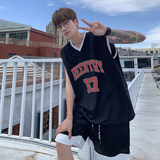 时尚潮流美式高街17号篮球服宽松休闲无袖外穿运动服套装T12TP55，男装衬衫，电商A102B