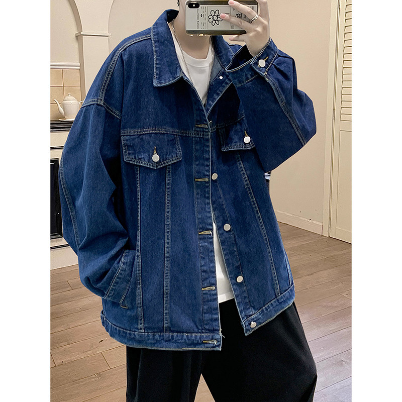 新款夹克衫美式高街牛仔外套男女慵懒风情侣百搭上衣HY28P70控98,男装夹克,电商A102B