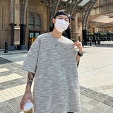 休闲百搭款小香风短袖圆领透气舒适纹理打底T恤衫HY541P45控68，男装T恤，电商A102B