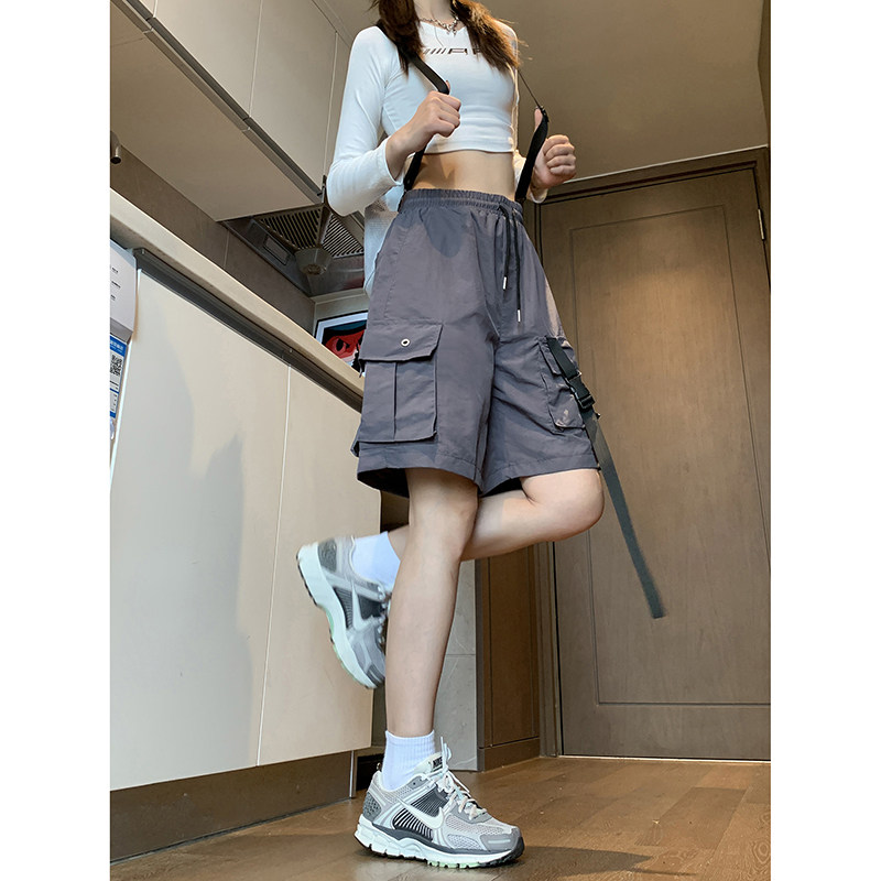 潮牌vibe速干裤大口袋美式工装设计时尚潮流短裤K516TP35控58,男装休闲裤,电商A102B
