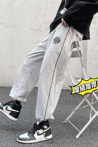 运动裤男秋冬款宽松休闲长裤冬季裤子加绒加厚卫裤T图片