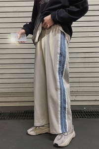 ins潮流春季坠感阔腿宽松直筒潮牌网红运动裤休闲裤子
