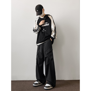 休闲宽松美式高街潮流工装裤直筒hiphop潮牌裤子K507TP50控78图片