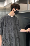 港风ins风破洞t恤短袖青春流行情侣男女宽松上衣HY301TP35控48，男装T恤，电商A102B