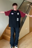 美式ins风上衣街头潮牌拼接色短袖印花篮球服T恤HY536TP35控58，男装T恤，电商A102B