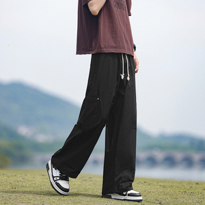 日系薄款裤子防蚊男生简约休闲裤ins风宽松直筒裤K566TP38图片