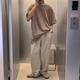 潮牌T恤2024夏季港风潮牌ins短袖圆领上衣纯色休闲HY275TP38控58，男装T恤，电商A102B