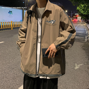 男女港风外套男春装男士外穿夹克宽松韩版潮痞帅情侣外衣HY01图片