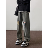 美式春季新款工装裤休闲宽松裤子直筒hiphop潮牌裤子K491TP45控78，男装休闲裤，电商A102B