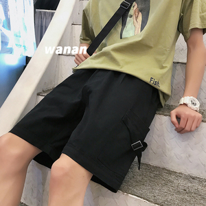 夏季纯色ins五分裤运动直筒工装休闲短裤男装图片