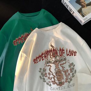 美式长袖t恤高街设计感小众上衣潮流ins潮牌宽松衣服男HY179T