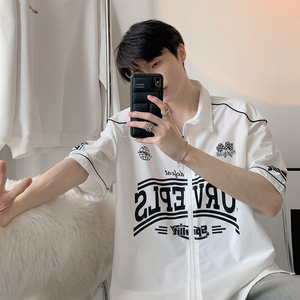 夏季宽松衬衣cityboy短袖日系复古开衫外套棒球服HY332TP45控69,女装职业装,电商A102B