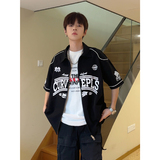 日系复古开衫外套棒球服cityboy短袖夏季宽松衬衣HY332TP45控69，男装T恤，电商A102B