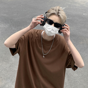 夏季纯色220克打底衫美式百搭款打底衫纯棉圆领白T恤HY33TP16图片