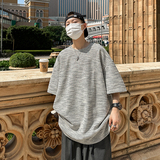 圆领透气休闲舒适纹理短袖百搭款小香风打底T恤衫HY541P45控68，男装T恤，电商A102B
