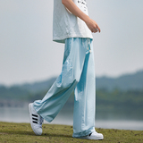 日系简约休闲裤防蚊裤薄款男女同款ins风宽松直筒裤K566TP38，男装休闲裤，电商A102B