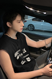 美式潮牌vibe高街宽松运动坎肩情侣无袖t恤印花背心HY579TP18，男装背心/马甲，电商A102B