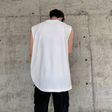 美式潮牌高街宽松运动坎肩情侣无袖t恤oversize印花背心HY578TP18，男装背心/马甲，电商A102B