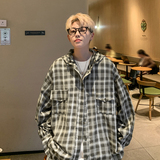 韩版薄款免烫防晒衣夏季翻领格子衫港风格子衬衫男HY544TP45，男装衬衫，电商A102B