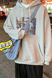 加绒加厚连帽卫衣男潮嘻哈宽松慵懒情侣套头上衣外套HY20TP55控68，男装卫衣，电商A102B
