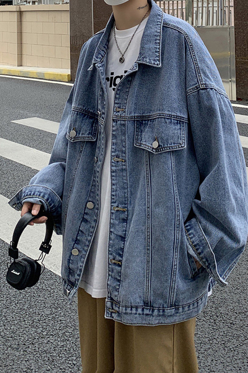 牛仔衣外套男潮流韩版bf风宽松夹克学生ins复古男装HY28P70控88,男装夹克,电商A102B