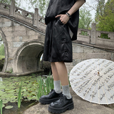 唐装风套装新中式龙纹宽松休闲薄款衬衣短裤T11TP65，男装衬衫，电商A102B