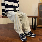 灯芯绒裤子男春季日系复古坠感oversize竖条纹阔腿裤K200TP45控68，男装休闲裤，电商A102B