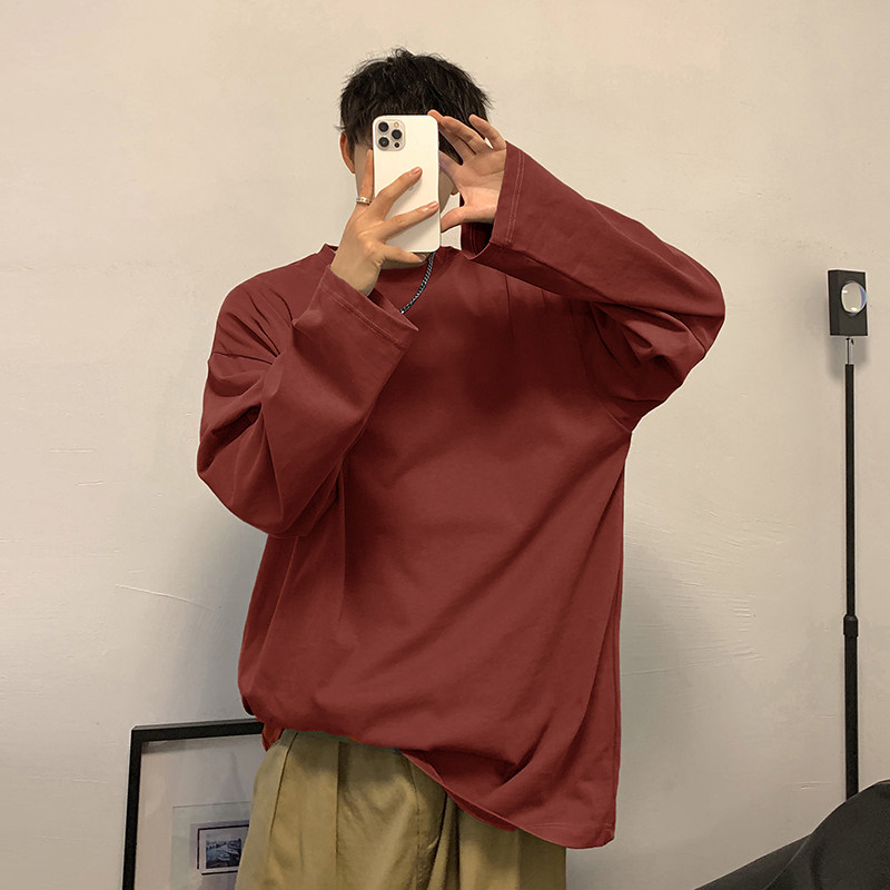春季美式长袖潮流宽松百搭inst恤上衣港风五分袖体恤HY10TP17控29图片