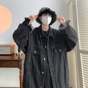 高街复古牛仔外套男秋季高级感宽松oversize工装夹克HY28P70控98图片