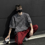 蝴蝶破洞百搭款高街短袖美式圆领纯棉休闲短袖打底衫HY556TP38，男装T恤，电商A102B