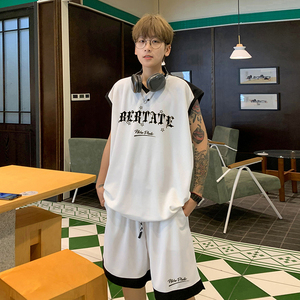 新款美式外穿篮球运动服套装潮流无袖宽松休闲运动服T13TP55图片