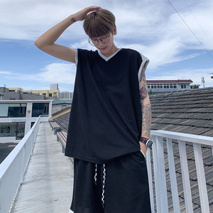 高街美式外穿无袖篮球运动服背心套装（可二开）T10TP50控78图片