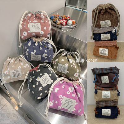 antique JEY 韩国东大门小众ins风抽绳甜美简约化妆包方便携带