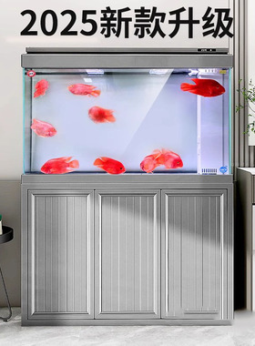 森森新款超白玻璃鱼缸客厅大型底滤生态水族箱龙隔断屏风鱼缸HMTX