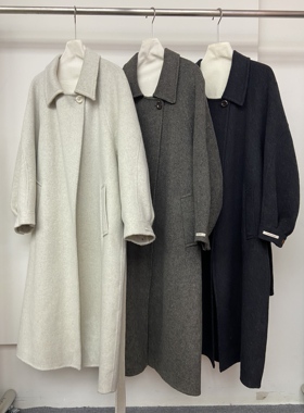 郑沅沅YVonne羊驼羊绒＋羊毛立领大长款大衣11.23