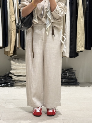 郑沅沅 含亚麻显瘦百搭宽松休闲直筒九分裤3.16