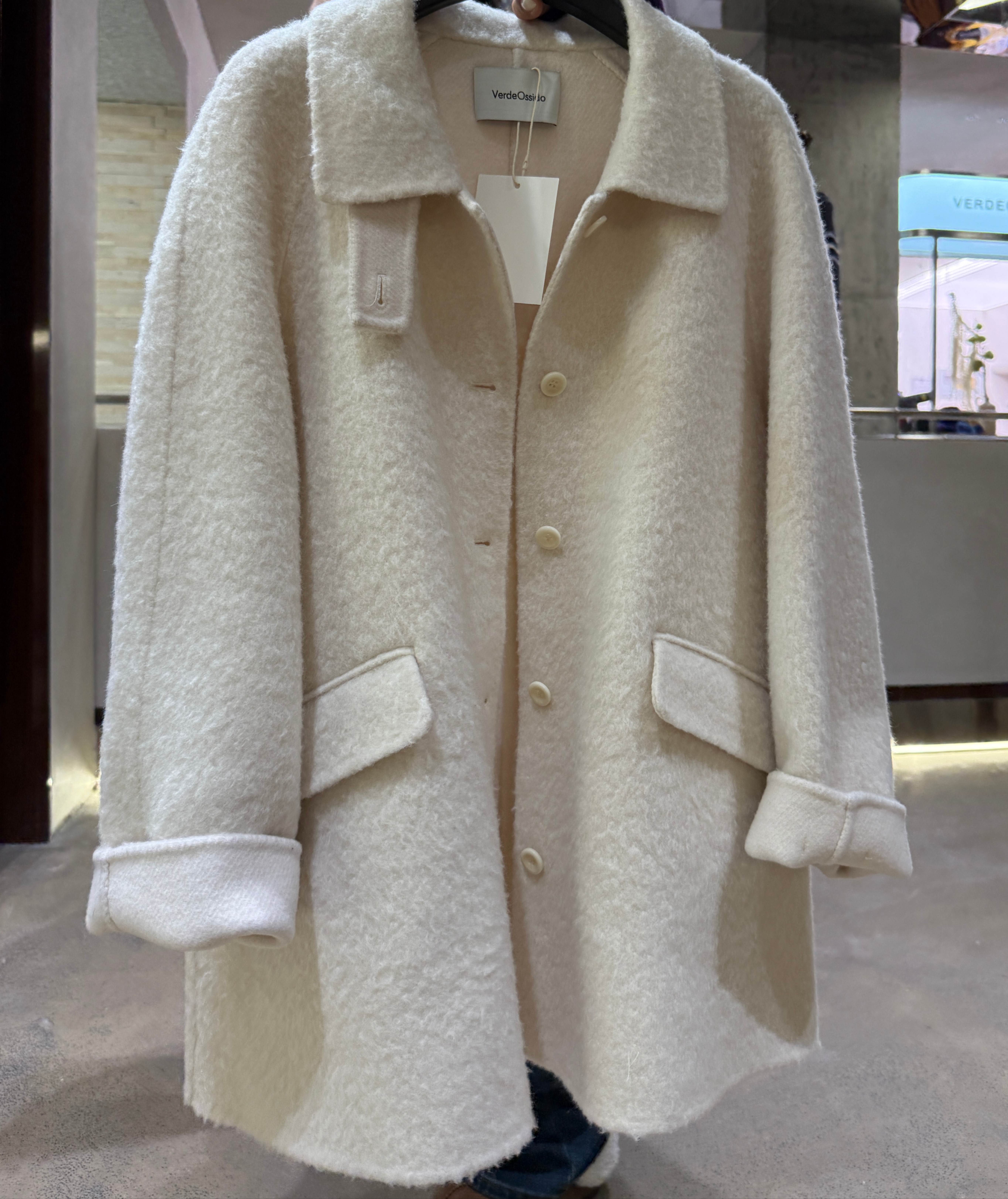 郑沅沅高品韩国货baby 苏力羊驼绒宽松大衣11.13