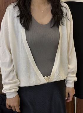 郑沅沅 100%全羊毛韩系细针织慵懒高级开衫 3.14