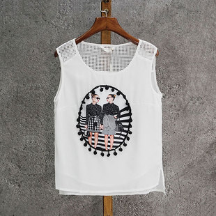 衣 外穿内搭背心雪纺衫 淑女 透视拼接 上衣 美人流苏 纤衣姐姐