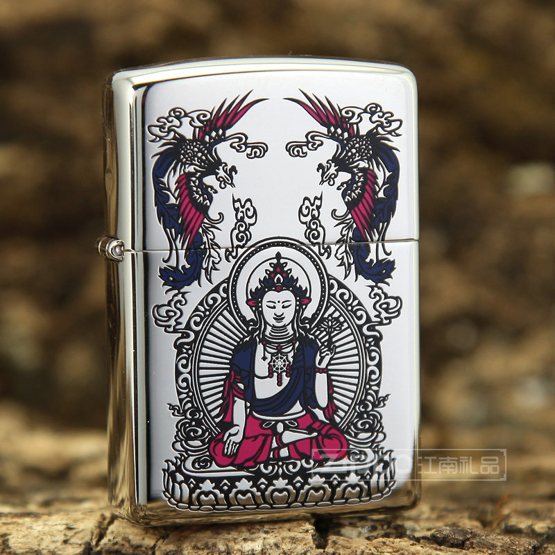 美国原装正品 ZIPPO打火机 日版 镀银观世音菩萨 专柜正版限量版
